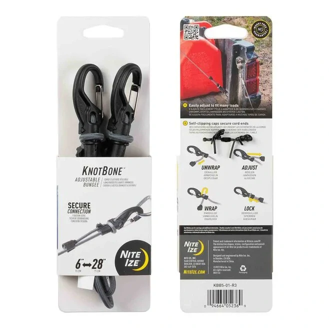 Nastavitelný gumicuk s karabinou Nite Ize Knotbone Adjustable Bungee