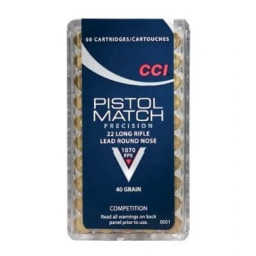 Malorážkové náboje CCI, Competition - Pistol Match, .22 LR, 40GR (2,6g), LRN