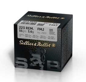 Puškové náboje Sellier & Bellot .223 REM. Training FMJ, 55grs/3,6 g