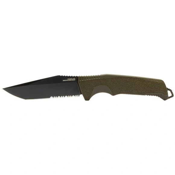 Pevný nůž SOG Trident FX - OD Green - Partailly Serr