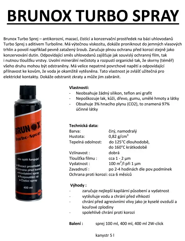 BRUNOX TURBO SPREJ POWER - CLICK 500 ML