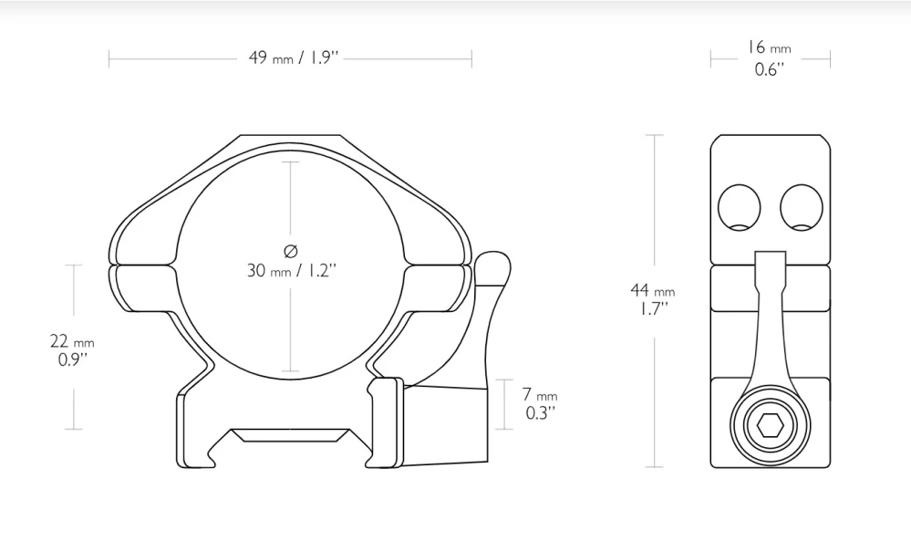 Ocelové montážní kroužky Hawke, Precision Steel, 30 mm, střední, Weaver, rychloupínací