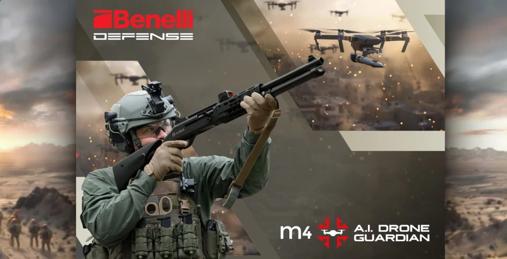 Poloautomatická brokovnice Benelli M4 AI Drone Guardian 18.5", 12/76, black