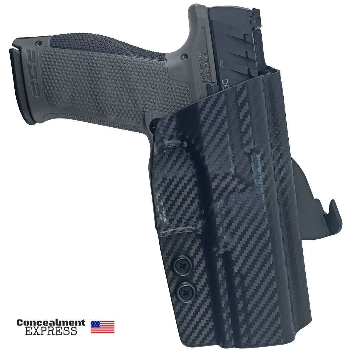 Opaskové pouzdro WALTHER PDP 4,5" OWB SC KYDEX CARBON, PÁDLO, PRAVÉ, CONCEALMENT EXPRESS