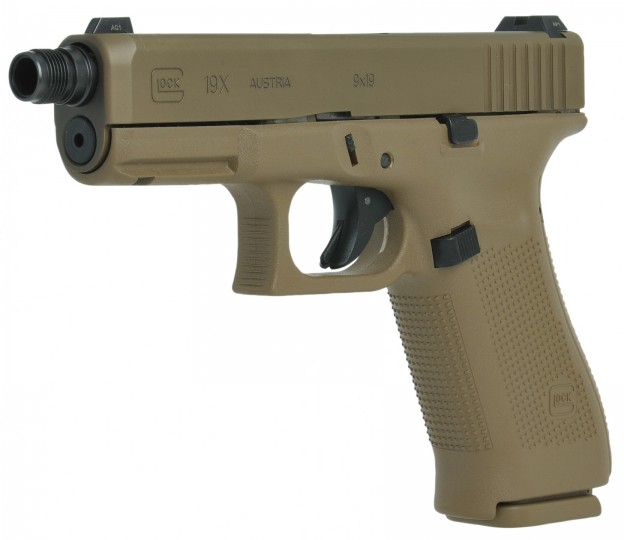 Pistole Glock 19X s hlavní se závitem M13,5x1 levý, 9 x 19
