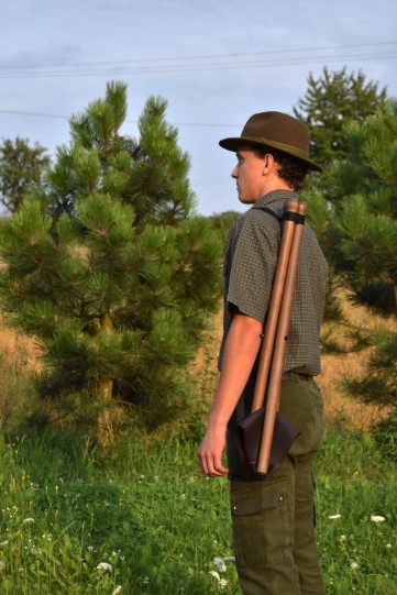 Sedací trojnožka 50 cm - malá, kožená dečka