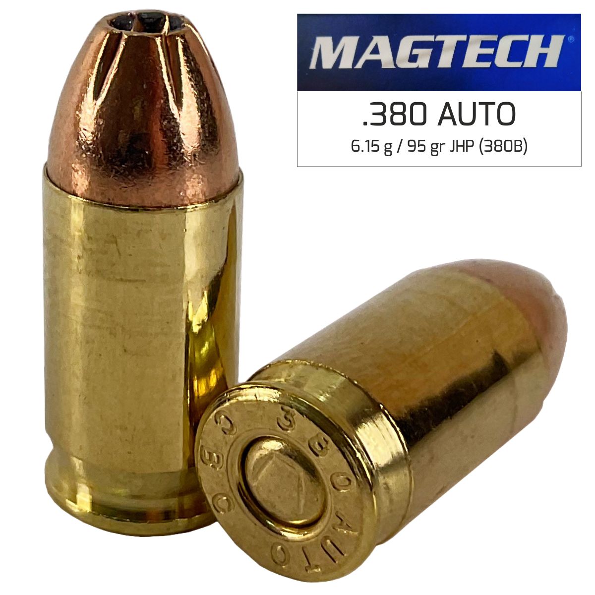 Pistolové náboje MAGTECH 9 MM BROWNING - .380 AUTO JHP (380B) 6,15G 95GR, 95 grs/ 6,15 g