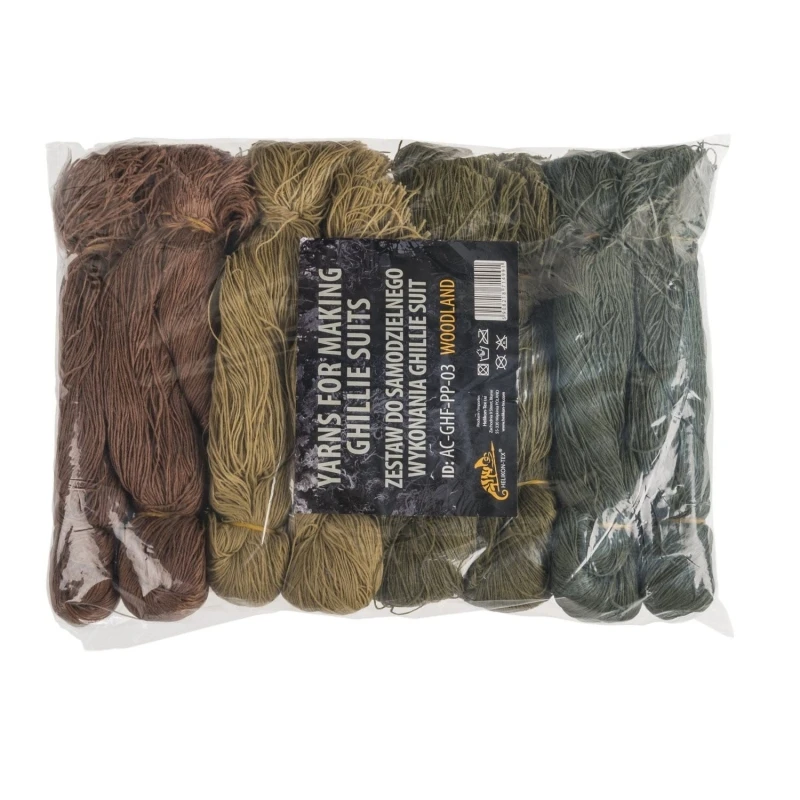 HELIKON set maskovacích třásní GHILLIE FIBER YARNS – Woodland