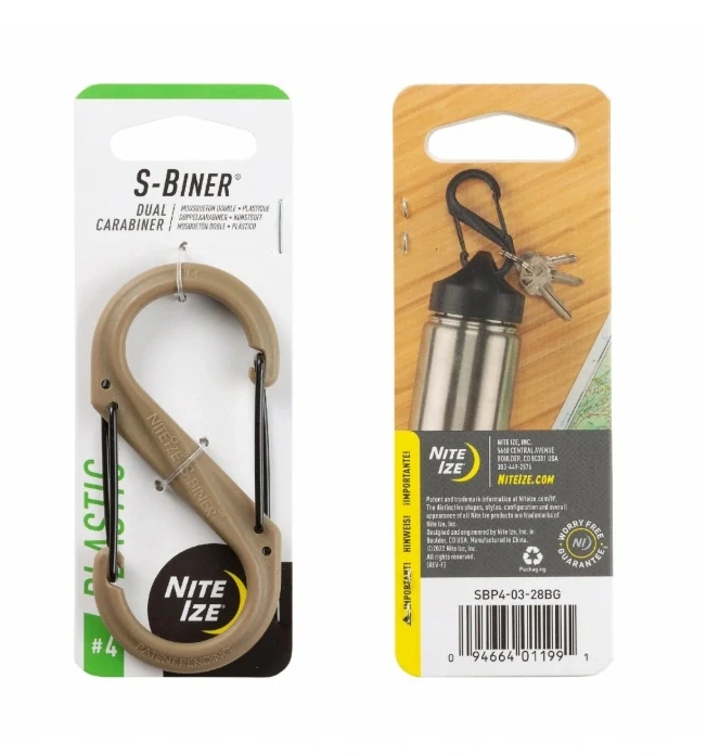 Nite Ize Plastová oboustranná karabina S-Biner, černá - velikost 4