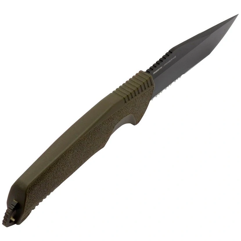 Pevný nůž SOG Trident FX - OD Green - Partailly Serr