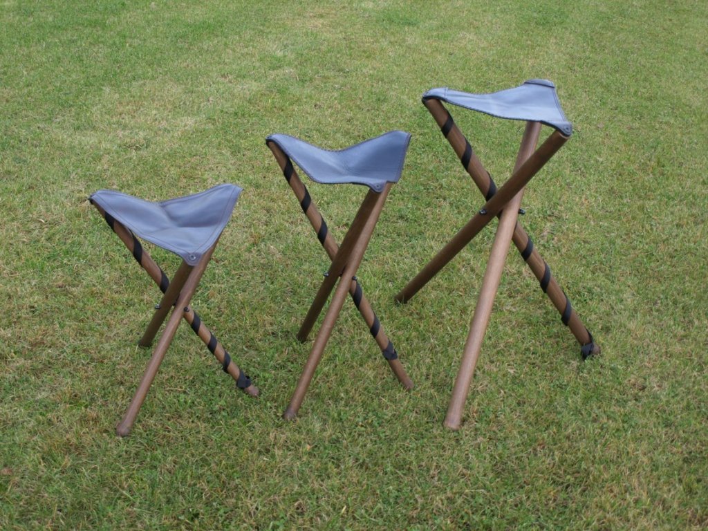 Sedací trojnožka 50 cm - malá, kožená dečka