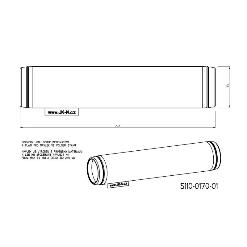 Návlek tlumiče pro velké ráže (primárně pro tlumiče JK Nástroje)