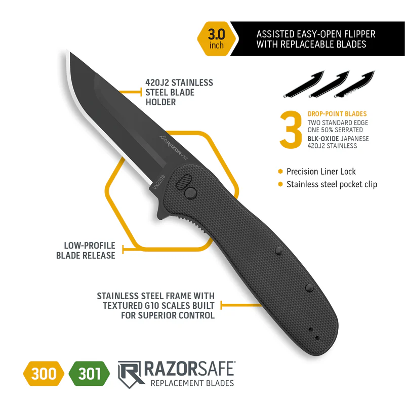 Zavírací nůž Outdoor Edge Razor VX2 | 3.0"- Black