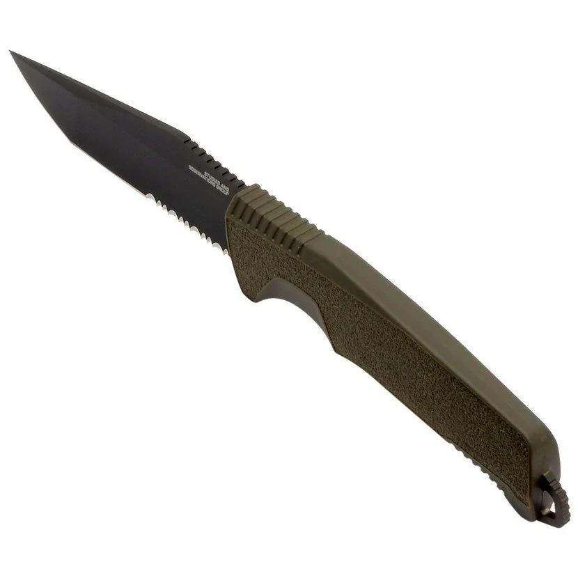 Pevný nůž SOG Trident FX - OD Green - Partailly Serr
