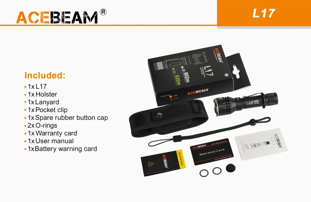 Lovecká svítilna AceBeam L17 (bílé světlo)