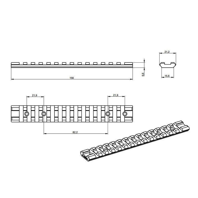 Weaver - picatinny lišta Tikka T3 / Tikka T3x ocelová