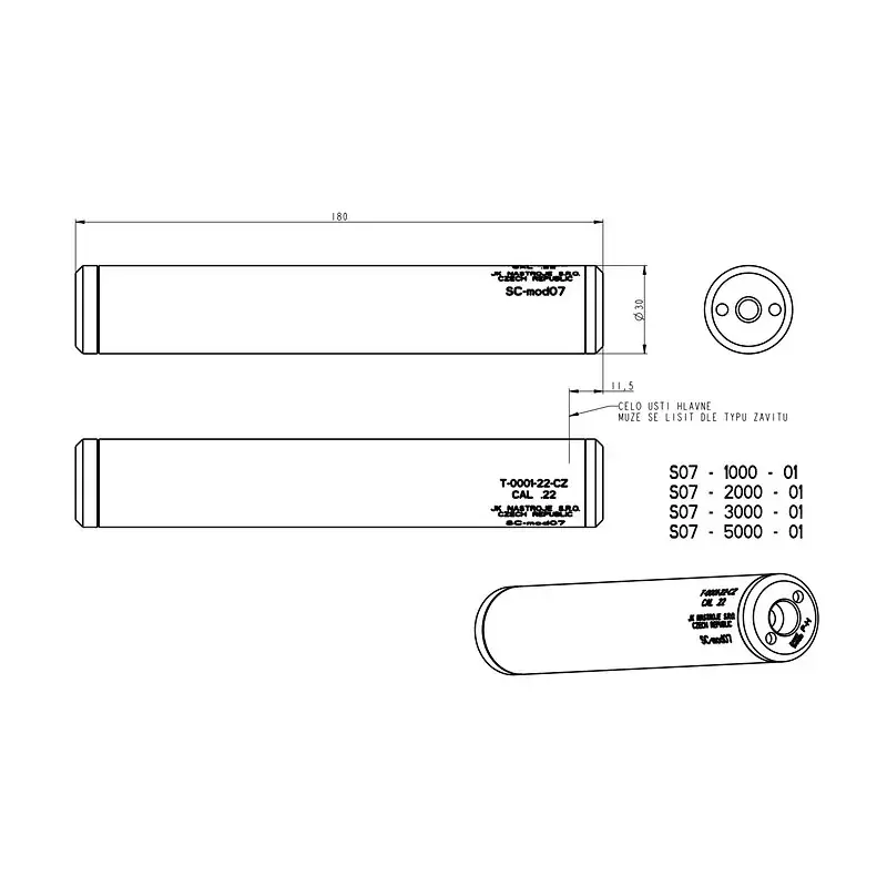 Tlumič hluku výstřelu pro ráže .22 (5,6 mm)