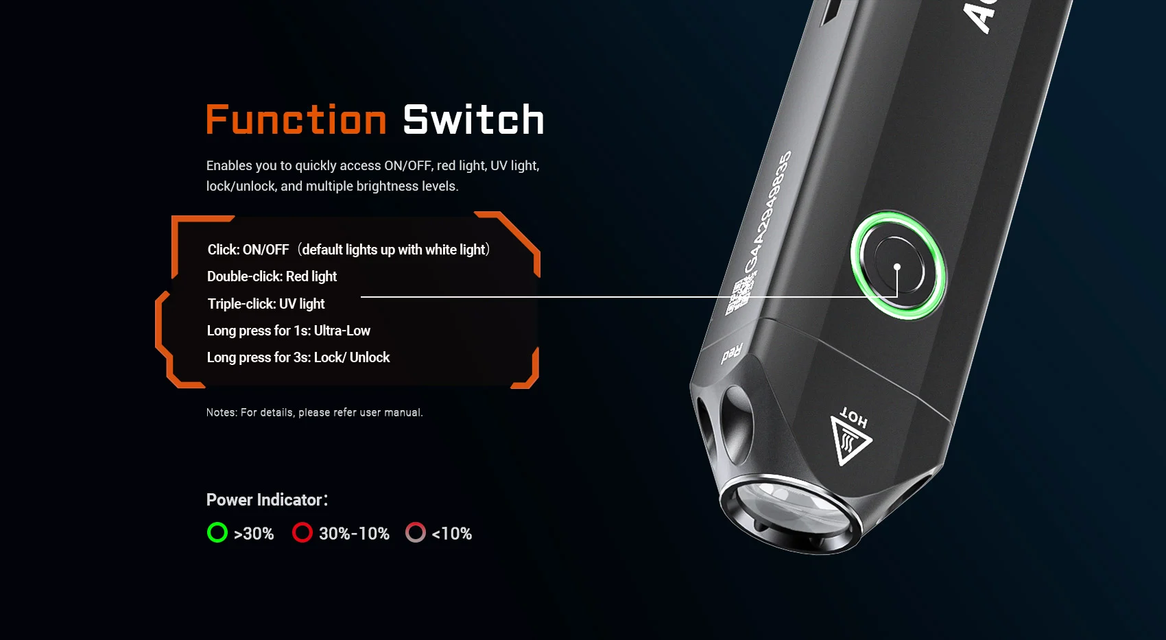 Kapesní svítilna Acebeam UC20 - černá