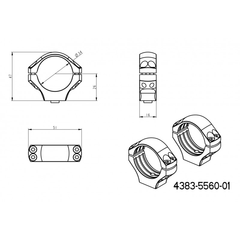 Sada kroužků UNI - ocelové