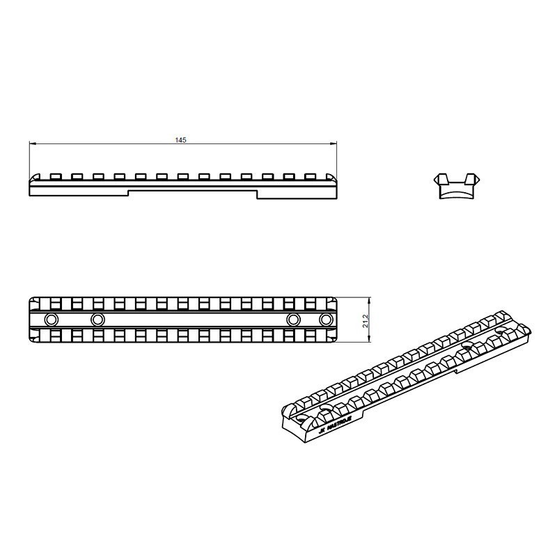 Weaver - picatinny lišta pro kulovnice Bergara B-14 Short - ocelová