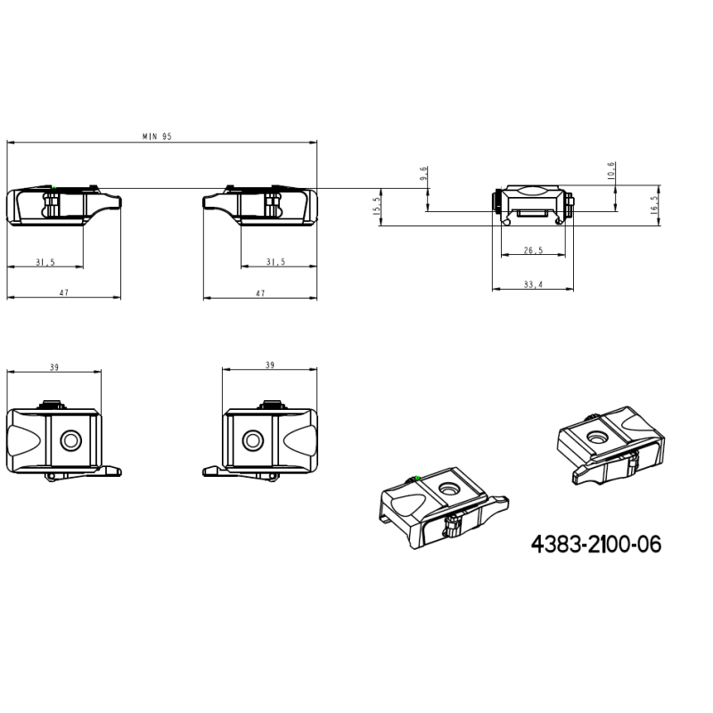 HUNTER - dělená rychloupínací základna na weaver lištu