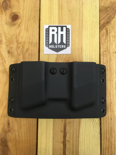 OWB - Glock 17 5Gen - vnější kydexové pouzdro na 2 zásobníky, pravé, bez sweatguardu, průvleky 40 mm, černá