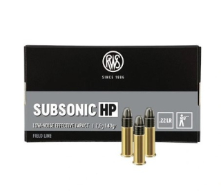 Malorážkové náboje RWS Subsonic HP .22 LR
