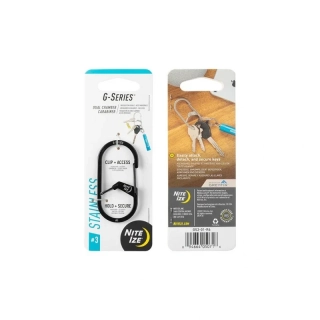 Nite Ize G-series nerezová dvoukomorová karabina - velikost 3