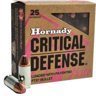 Pistolové náboje Hornady 9 mm Luger FTX Critical Defense Lite 6,5 g / 100 grs