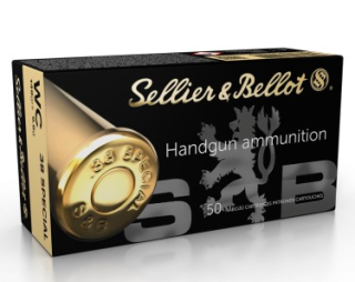 Revolverové náboje Sellier & Bellot .38 SPL. WAD CUT. WC, 148 grs/ 9,6 g