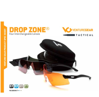 Ochranné brýle Venture Gear Dropzone střelecký set EVGSB88KIT, nemlživé, černá obruba