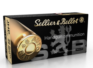 Pistolové náboje Sellier & Bellot .45 AUTO / 45 ACP JHP, 230 grs/ 14,9 g