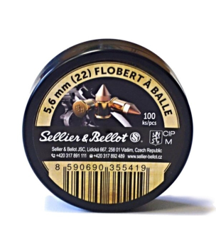 Flobertové náboje Sellier & Bellot 5,6 mm (22) FLOBERT Á BALLE, 18 grs/ 1,15 g