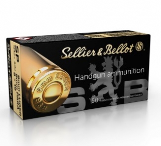 Pistolové náboje Sellier & Bellot 9 mm LUGER / 9 mm PARA / 9 × 19 SP, 124 grs/ 8 g