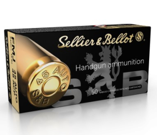Pistolové náboje Sellier & Bellot .45 AUTO / 45 ACP FMJ, 230 grs/ 14,9 g
