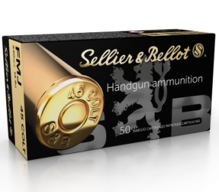 Revolverové náboje Sellier & Bellot .45 COLT FMJ, 230 grs/ 14,9 g