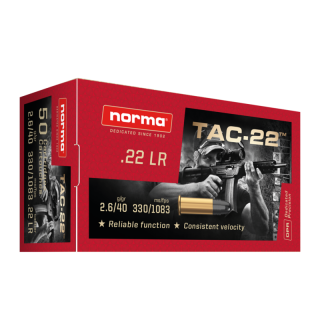 Malorážkové střelivo .22 LR Norma TAC-22