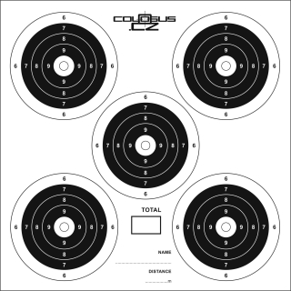 Terče COLOSUS 14x14cm 5-target bal.100ks