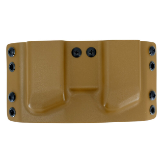 OWB - Glock 19X - vnější kydexové pouzdro na 2 zásobníky, pravé, bez sweatguardu, průvleky 40 mm, COYOTE BROWN