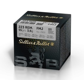 Puškové náboje Sellier & Bellot .223 REM. Training FMJ, 55grs/3,6 g