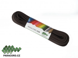 PARACORD 550 TYP III. - svazek 10 metrů - TMAVĚ HNĚDÁ