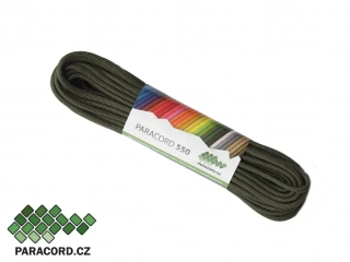 PARACORD 550 TYP III. - svazek 10 metrů - OLIV. ZELENÁ