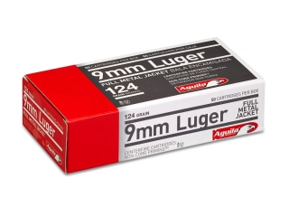 Pistolové náboje Aguila 9 mm Luger 9 × 19 FMJ, 124 grs/ 8 g