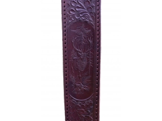 Exkluzivní kožený řemen na zbraň s ražbou motivů zvěře podšitý protiskluzovou gumou