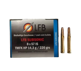 Puškové náboje LFB 8x57 JS TMFK HP 14,3 g Subsonic