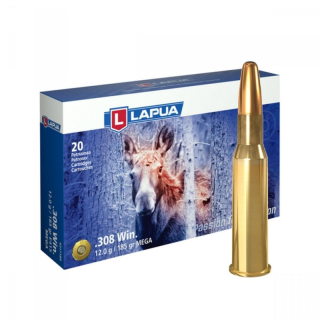 Puškové náboje Lapua .308 Win. Mega 12 g / 185 grs