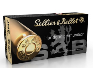 Pistolové náboje Sellier & Bellot .45 AUTO / 45 ACP JHP, 230 grs/ 14,9 g